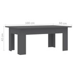 Vidaxl table basse gris 100 x 60 x 42 cm aggloméré