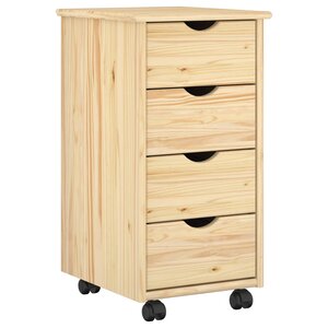 vidaXL Cabinet roulant Marron 65 5 x 34 x 39 cm Bois de Pin Massif