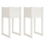 vidaXL Jardinières 2 Pièces Blanc 40x40x81 cm Bois massif de pin