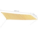 vidaXL Auvent rétractable 400x150 cm Jaune et blanc