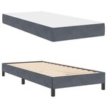 vidaXL Lit à ressorts avec matelas Gris foncé 100 x 200 cm tissu