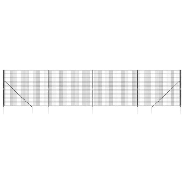 vidaXL Clôture en treillis métallique et ancrage anthracite 1 8x10 m