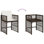 vidaXL Chaises de jardin avec coussins lot de 4 marron résine tressée