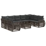 vidaXL Ensemble de canapé de jardin 10 Pièces Gris et Gris foncé