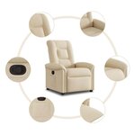 vidaXL Fauteuil inclinable Crème Tissu