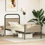 vidaXL Cadre de lit sans matelas 75x190cm chêne sonoma bois ingénierie