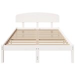 vidaXL Cadre de lit avec tête de lit blanc 135x190 cm en bois massif de pin