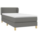 vidaXL Sommier à lattes de lit avec matelas Gris foncé 90x200 cm Tissu