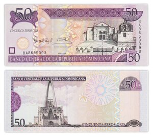Billet de Collection 50 pesos oro 2006 République Dominicaine - Neuf - P176