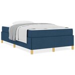 vidaXL Lit à ressorts avec matelas Bleu et Blanc 120 x 200 cm tissu