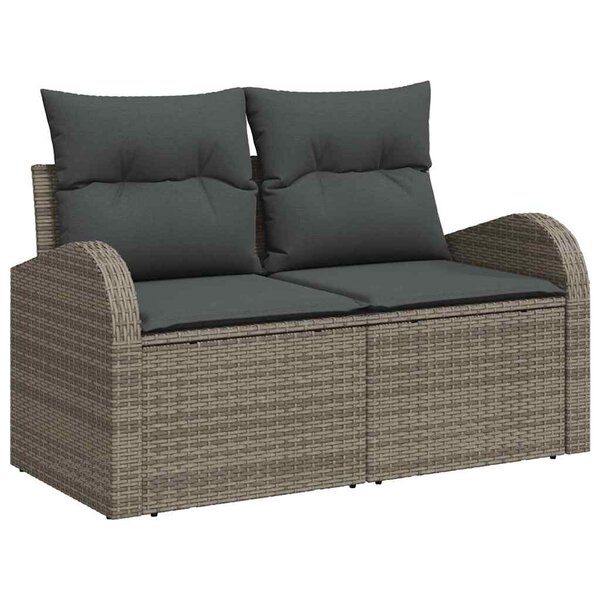 vidaXL Canapé de jardin Gris 124 x 62 x 69cm polyrotin