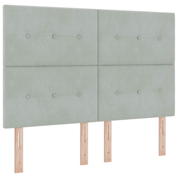 vidaXL Tête de lit LED avec bandes LED Gris clair 160 cm Velours