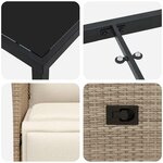 vidaXL Ensemble de salle à manger pour jardin 3 Pièces Beige polyrotin