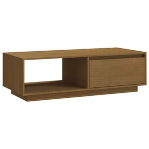 vidaXL Table basse marron miel 110x50x33 5 cm bois de pin massif