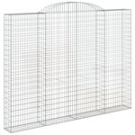 vidaXL Paniers à gabions arqués 2 Pièces 300x30x220/240 cm fer galvanisé