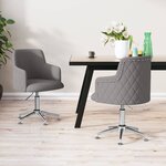 vidaXL Chaises pivotantes à manger lot de 2 Gris foncé Tissu