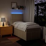 vidaXL Sommier à lattes de lit avec matelas Crème 100x200 cm Tissu