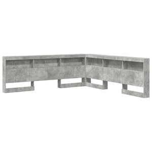 vidaXL Tête de lit de rangement Gris béton 180 cm Bois d'ingénierie
