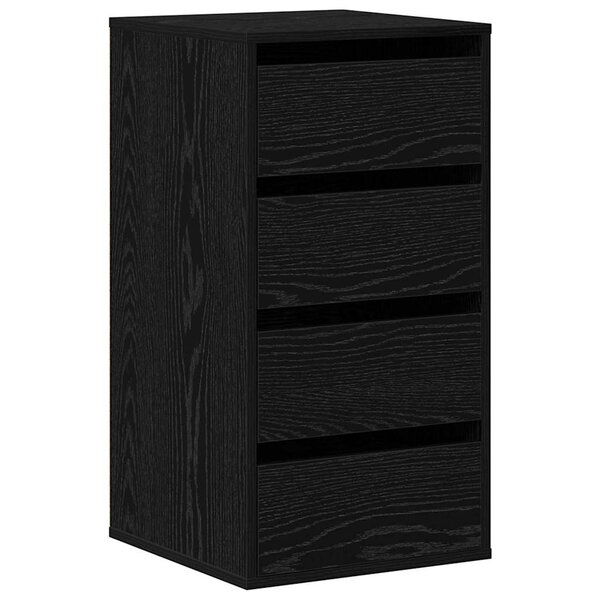 vidaXL Armoire à tiroirs Autre Noir 40 x 41 x 76 cm Bois d'ingénierie