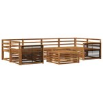 vidaXL Ensemble de canapés d'extérieur 7 Pièces Naturel