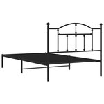 vidaXL Cadre de lit métal sans matelas avec tête de lit noir 107x203cm