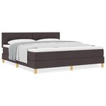 vidaXL Lit avec Sommier Tapissier avec Matelas Marron Foncé 180x200 cm Tissu