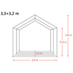 Vidaxl tente amovible pour bétail pvc 550 g/m² 3 3 x 3 2 m vert foncé