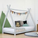 Lit tipi enfant NAKANA 120 x 190 gris clair