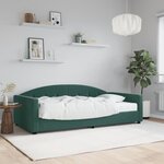 vidaXL Lit de jour avec matelas vert foncé 100x200 cm velours