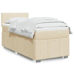 vidaXL Sommier à lattes de lit avec matelas Crème 80x200 cm Tissu