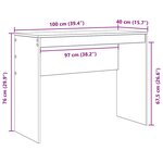 vidaXL Bureau d'écriture Bois ancien Bois d'ingénierie 100 x 40 x 76 cm
