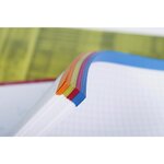 Cahier Bind'O Block 22 5x29 7 160p Q.5x5 cadré 4 couleurs de bandes perfo. 4 trous CLAIREFONTAINE