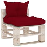 Vidaxl salon de jardin palette 5 pièces avec coussins bois de pin