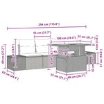 vidaXL Ensemble de salle à manger de jardin 5 pièces avec coussins noir en poly rotin et acacia