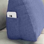 vidaXL Coussin de Dos Bleu denim 45 x 20 x 35 cm tissu