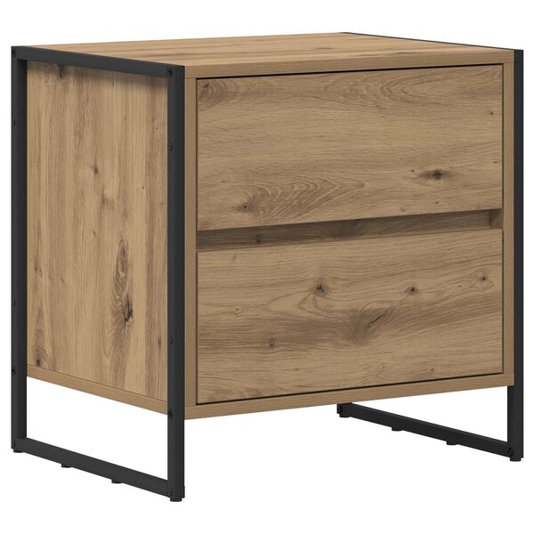 vidaXL Table de chevet avec tiroir Chêne artisan 50 x 39 5 x 50 cm