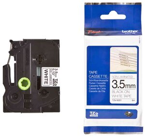 Cassette Ruban TZe-N201 3 5mm x8m Noir sur Blanc BROTHER