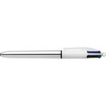 Stylo bille 4 COLOURS SHINE Argent Pointe Moy. 4 Couleurs classiques x 12 BIC