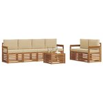 vidaXL Ensemble de canapés d'extérieur 7 Pièces Naturel et Beige