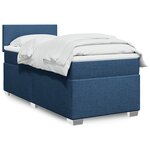 vidaXL Sommier à lattes de lit avec matelas Bleu 90x200 cm Tissu
