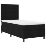 vidaXL Lit à ressort avec matelas noir 80x200 cm tissu