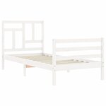 vidaXL Cadre de lit sans matelas blanc bois massif