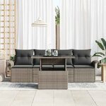 vidaXL Ensemble de canapé de jardin 5 Pièces Gris Poly Rattan