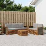 vidaXL Ensembles de canapés avec coussin 6 Pièces Bois d'Acacia Massif