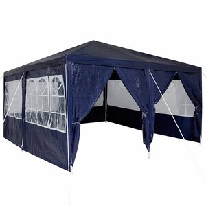 vidaXL Tente de fête 400 x 400 x 266 cm Bleu Polyéthylène