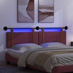 vidaXL Tête de lit suspendue Avec lumière LED Bordeaux PU antique