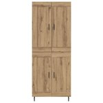 vidaXL Haut Armoire 2 Pièces Chêne artisanal Bois Aggloméré et Verre