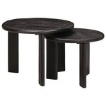 vidaXL Tables basses gigognes 2 Pièces Blanc Bois de mangue massif