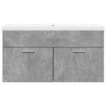 vidaXL Armoire lavabo de salle de bain avec bassin intégré gris béton