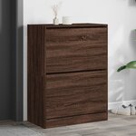vidaXL Armoire à chaussures 2 tiroirs rabattables chêne marron